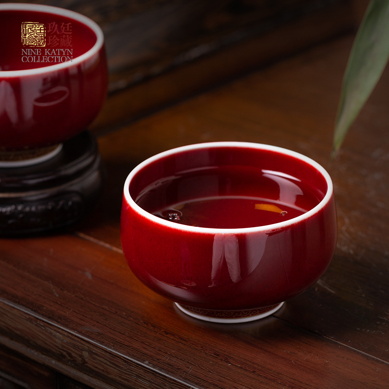 About Nine katyn ruby red glaze ceramic cups jingdezhen kung fu tea cups individual large sample tea cup single cup by hand