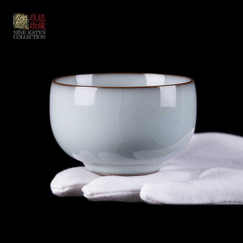 Nine at the up master cup single cup collection jingdezhen tea set piece of ice to crack open kung fu tea cup sample tea cup individuals