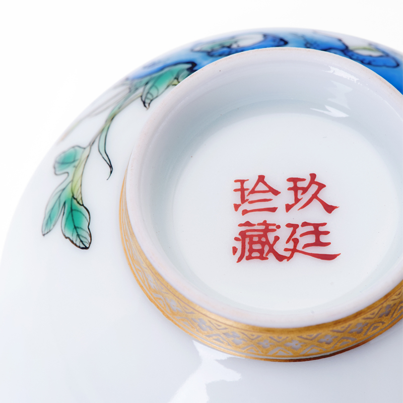 About Nine katyn the methods manual colored enamel masters cup of jingdezhen tea service large hand - made kung fu tea sample tea cup single CPU