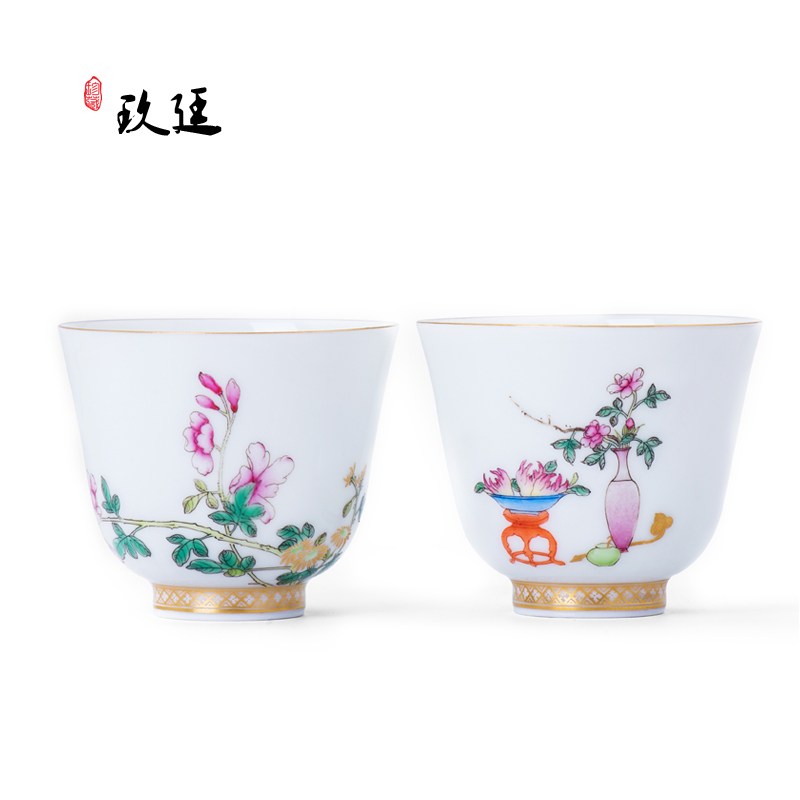 About Nine katyn the methods manual colored enamel masters cup of jingdezhen tea service large hand - made kung fu tea sample tea cup single CPU