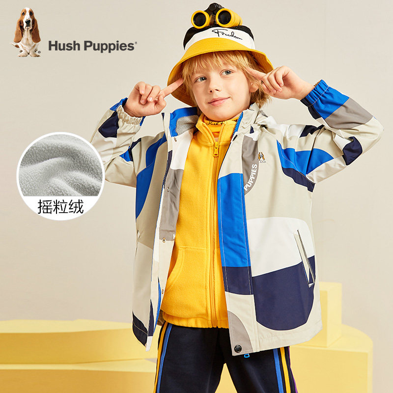 Hush Puppies 暇步士 儿童加绒风衣外套 多重优惠折后￥198.8包邮 105-170码3色可选