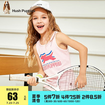 Leisure walk childrens clothing girls vest sports 2021 summer new childrens mesh breathable childrens quick-drying T-shirt