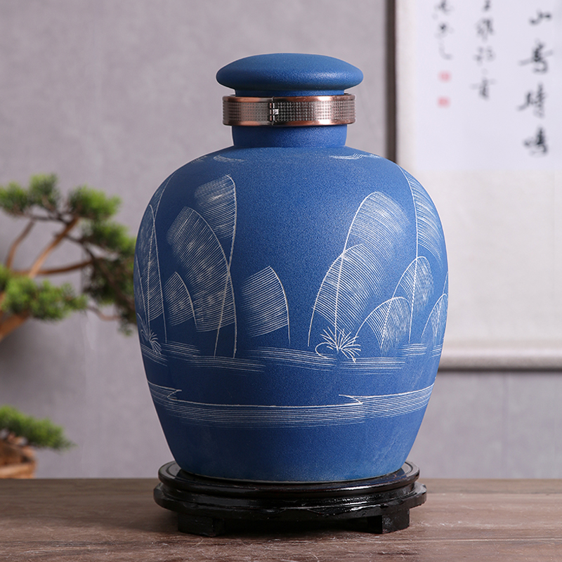 Jingdezhen ceramic jar (50 kg/pack mercifully household hoard seal wine bottle with tap