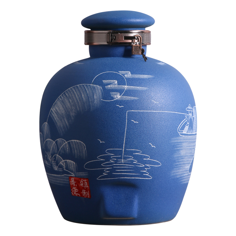 Jingdezhen ceramic jar (50 kg/pack mercifully household hoard seal wine bottle with tap