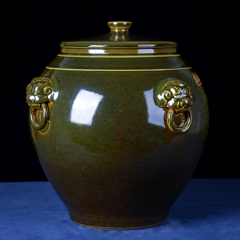 Jingdezhen ceramic jar 50/100 kg oil cylinder tank altar wine casks household it at the end of the tea