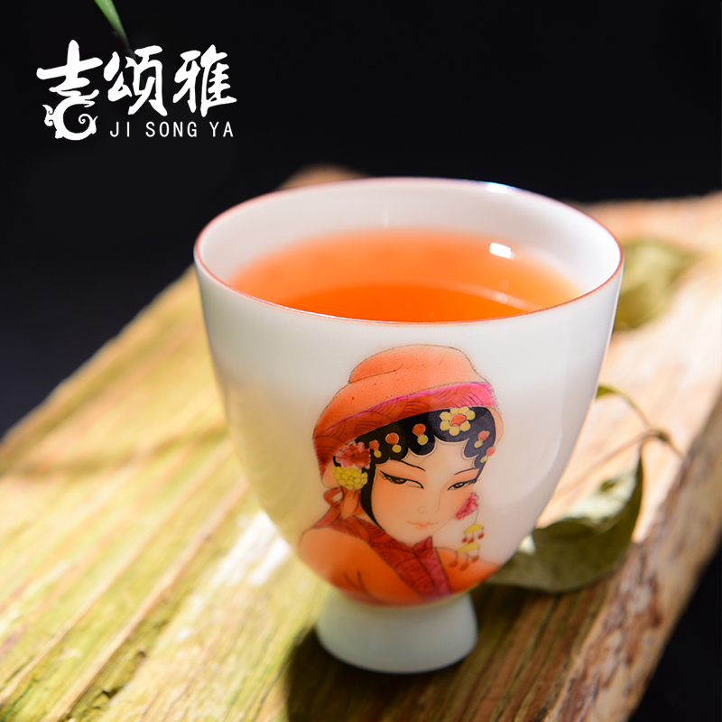 Jingdezhen tea set manually single CPU facebook "CPU master cup sample tea cup collection pastel kung fu tea cups