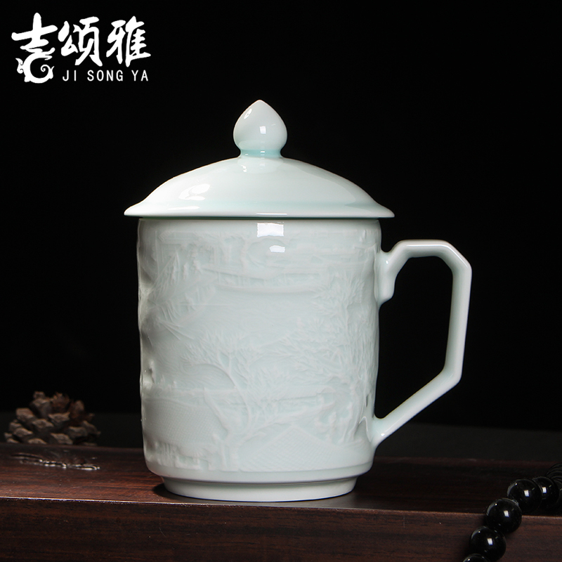 Cup Cup tea Cup Chinese zodiac boss Cup with cover of jingdezhen ceramic tea Cup and meeting office Cup