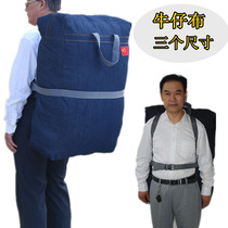 New large denim large bag shoulder large backpack Moving bag Travel bag duffel bag Air check-in