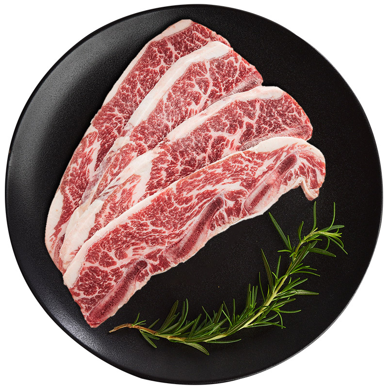 澳洲进口安格斯牛仔骨原切雪花牛排带骨新鲜牛小排牛肉套餐黑椒生