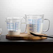 Household glass scale Cup high temperature resistant measuring cup microwave oven heated milk glass breakfast cup