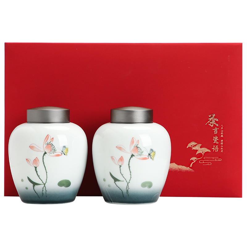 Hand - made up with caddy fixings seal pot home store receives tin cover your up cylinder tea tea box of jingdezhen ceramics