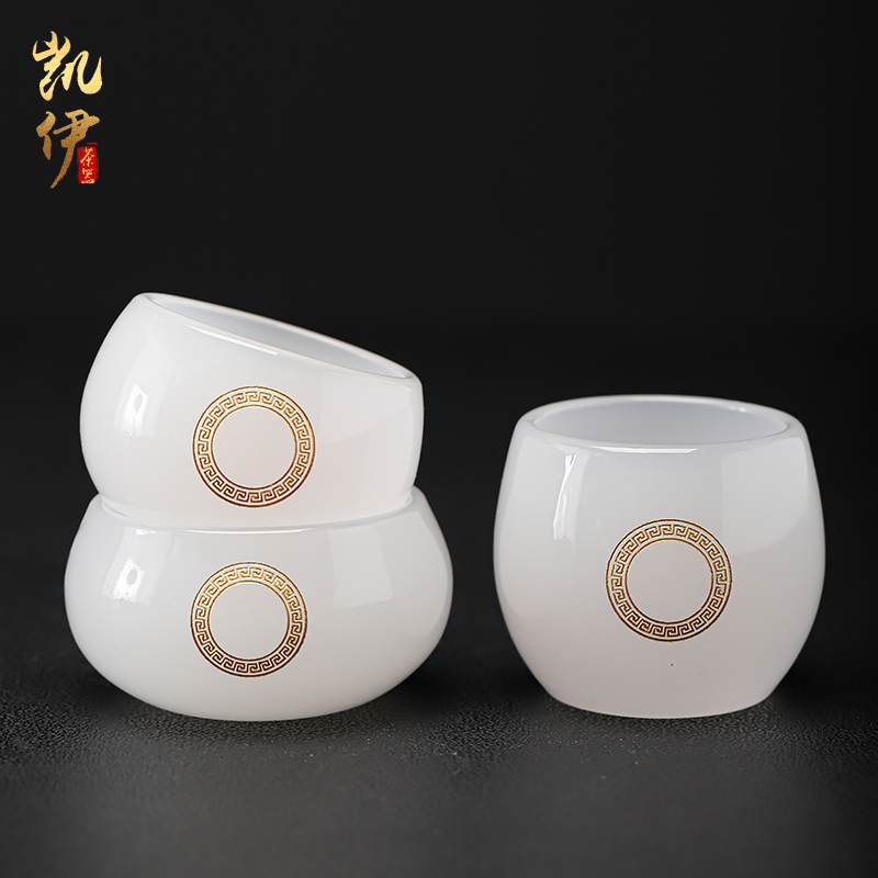 Coloured glaze with silver trim master cup kunfu tea sample tea cup jade porcelain tea cup personal cup silver cup support lettering