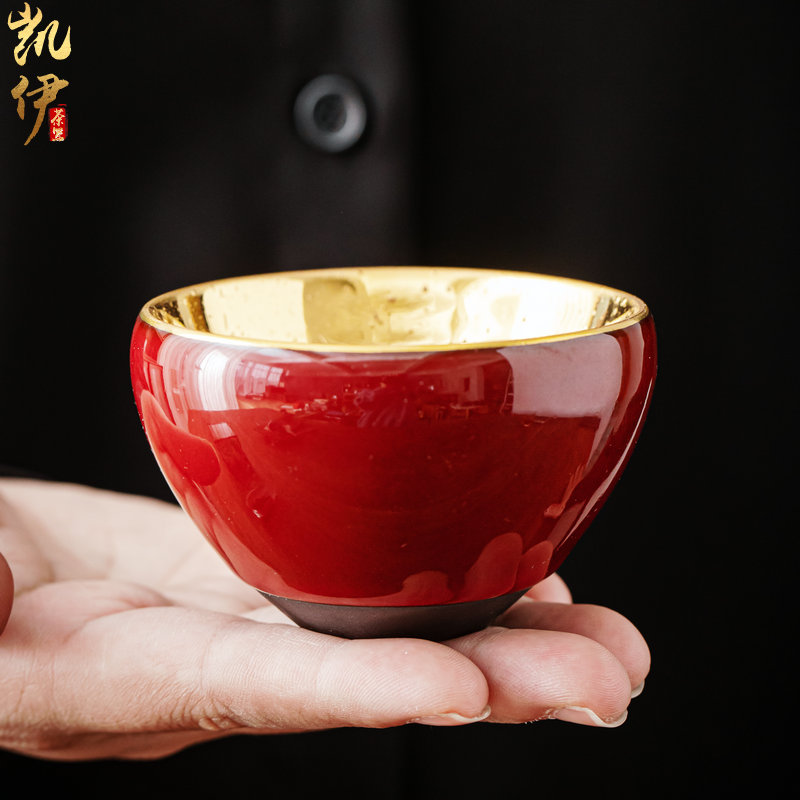 Gold aloes cup pressure hand cup cup master cup ceramic iron sample tea cup tea individual cup jinzhan big cups