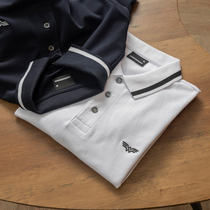 80 pull-frame Pearl ground cotton Mitt with high-end full cotton fabric mens business casual turtlenecks short sleeves POLO shirt