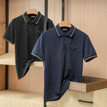 Guest Fabric Male 60 Silicone Oil Washed Beads Ground Mesh Cotton Business Casual Turnover Short Sleeves POLO Shirt