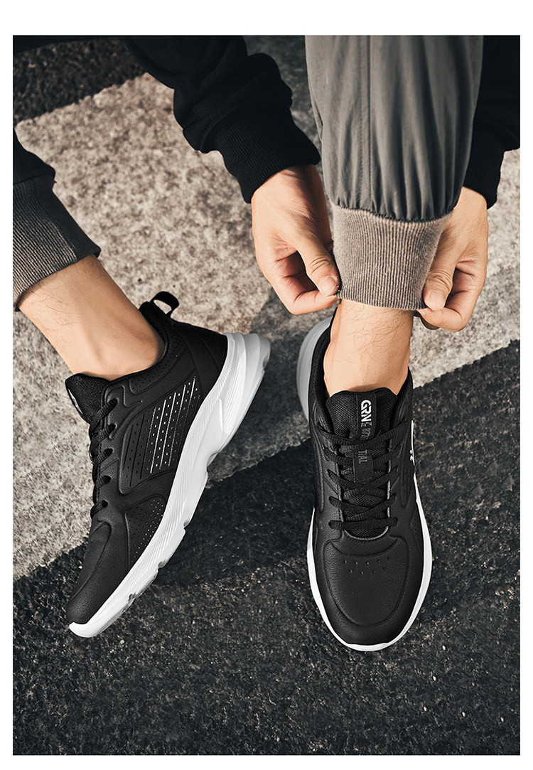 贵人鸟男鞋跑步鞋2025春季新款革面防波水休闲鞋轻便缓震运动鞋女