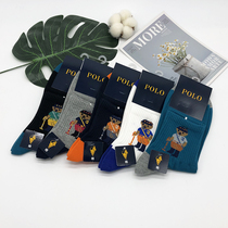 4 pairs of POLO mens socks Paul socks mid-tube pure cotton sports moisture-absorbing sweat-absorbing deodorant student mens socks