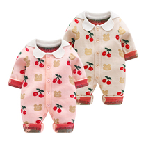 Baby autumn Baby knitwear Sweater Spring and autumn clothes Climbing clothes jumpsuit Autumn and winter suit Girls foreign style jacket