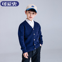 Boys autumn cardigan sweater 2021 new cotton cartoon cute boy childrens knitwear coat coat