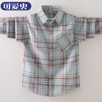 Boys shirt autumn 2021 new childrens long sleeve plaid shirt Big Boy coat boy Spring and Autumn Tide