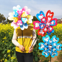 New cartoon double-decker windmill stall source night Market toys Kindergarten gift decoration Outdoor activities windmill