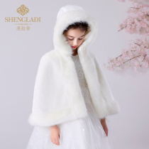 Childrens cloak cloak style Foreign red autumn and winter children Princess Korean plush shawl baby out windproof coat