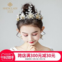 Childrens Crown Headwear Princess Girl Crown Crystal Hairband Children Golden Stage Performance Korean catwalk hair accessories