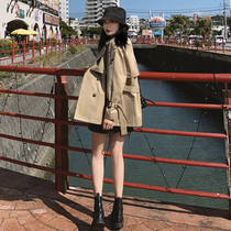 2021 Spring and Autumn New Korean version of loose short windbreaker girl khaki chic student coat