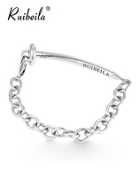 ruibeila simple vintage nail bracelet s925 sterling silver mens and womens hip hop Thai silver personality couple bracelet tide