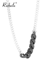 ruibeila black pink white porcelain S925 silver necklace mens hip hop trend personality 2021 new money chain cool