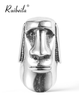 Clearance 925 Silver Easter Island Moe Stone Statue Earrings Male World Top Ten Wonders Earrings (Single)