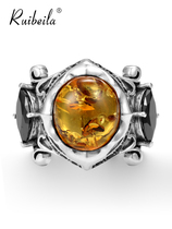 ruibeila domineering amber ring men 925 silver light luxury atmospheric gem ring hip hop food finger ring tide