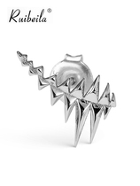 ruibeila irregular stud earrings mens and womens 925 sterling silver fashion personality earrings niche accessories accessories accessories new fashion