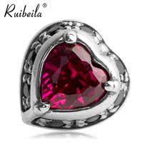 ruibeila (Clearance) retro personality heart gem earrings personality retro silver earrings single