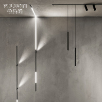 Plotty magnetic embedded track light Restaurant chandelier without main light design Cylindrical long tube section hanging line light