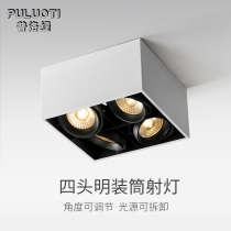 LED Surface mounted spot light Ceiling ceiling light Cree Cree living room without main light Four-head square box light bold light
