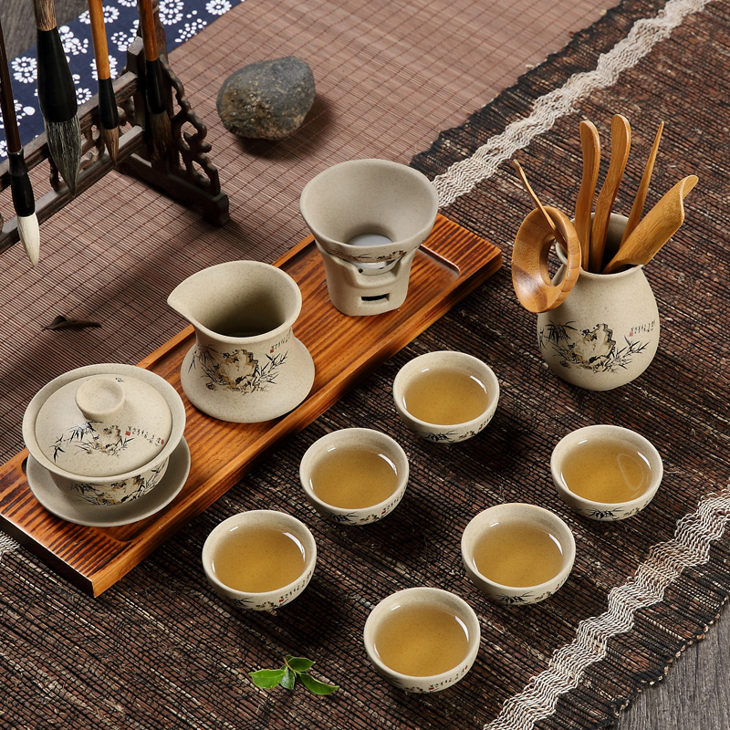 Coarse pottery ZiShaTu pottery kung fu tea sets tea cups tureen ceramic clay home tea tea tea set to Japanese