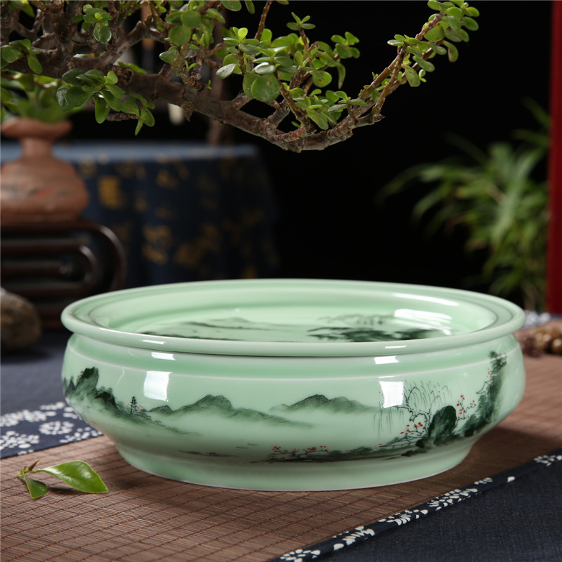 Qiu time household celadon hand - made chaoshan kungfu tea sets tea cup teapot composite ceramic water small tea tray