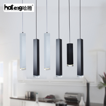 Modern and simple led rectangular wrought iron chandelier Dining bar front desk bar Cafe creative decoration personalized lamps