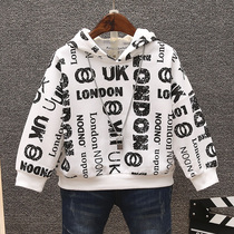 Childrens sweatshirt bottom-shirt 2022 Chunqiu boy letters printed long sleeve blouses with children covered with hat clothes