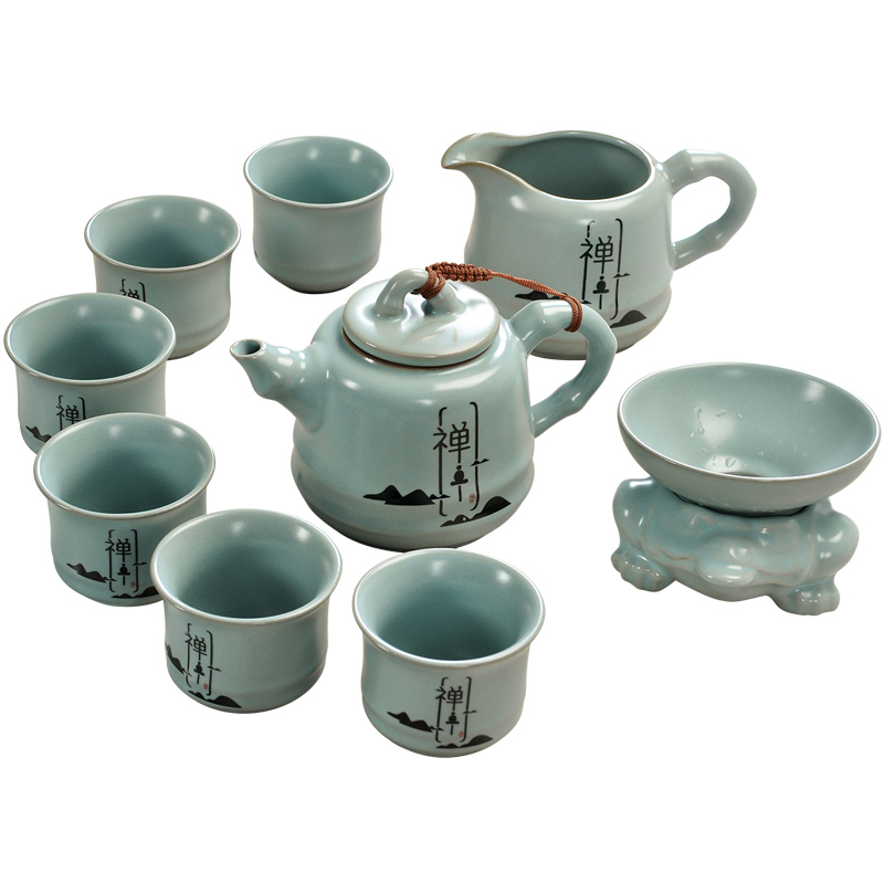 Having your up of a complete set of tea set suits for your porcelain open piece of kung fu tea tureen ceramic teapot tea cups