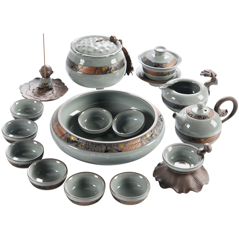 Having your elder brother up up kung fu tea set a complete set of household ceramic teapot your porcelain tea cups to wash to gift pack