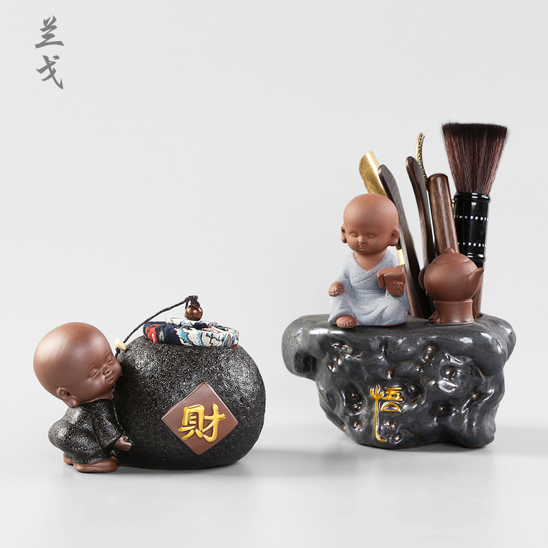 The Six gentleman kung fu tea tea set suit household ceramic accessories covered 6 times ChaZhen tea knife spoon furnishing articles caddy fixings