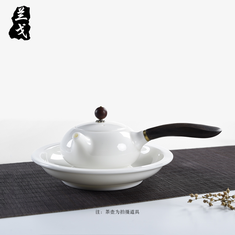 Blue gold mineralization white CiHu bearing kung fu tea set suit household teapot tea accessories ceramic dry tea tray was pot