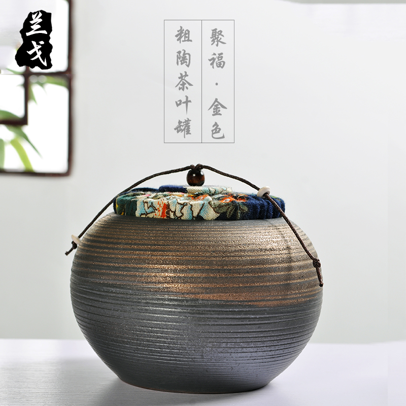 Having coarse pottery tea pot size warehouse pu 'er tea pot pottery ceramic tea set dry seal storage POTS