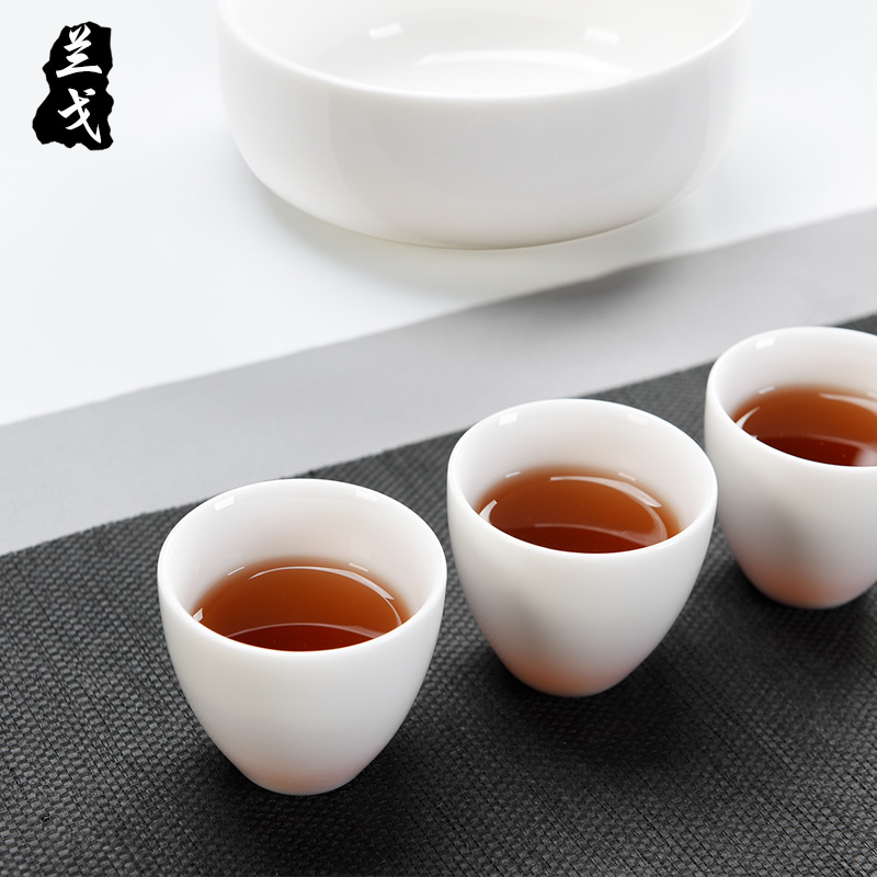 Having dehua white porcelain ceramic sample tea cup kung fu tea set jade porcelain cups new one individual cups cup master single CPU