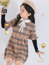 Girls dress Western autumn winter knit skirt in big children sweater skirt 2021 new children Korean princess skirt