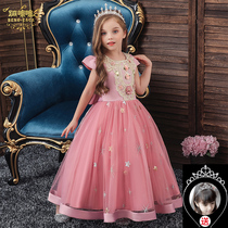 Girl princess dress 2021 new piano puffy gauze dress girl host performance dress children Foreign style wedding dress