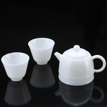 Jia Zhan kiln Li Jia stack white porcelain tea set teapot tea set kung fu tea set kung fu tea set whole set of glazed white porcelain