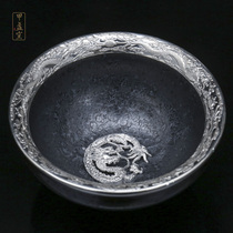 Jiacan kiln Li Jiadang Jianzhan Tianmu Cup gold silver craft tea cup ceramic tea cup kung fu master Cup